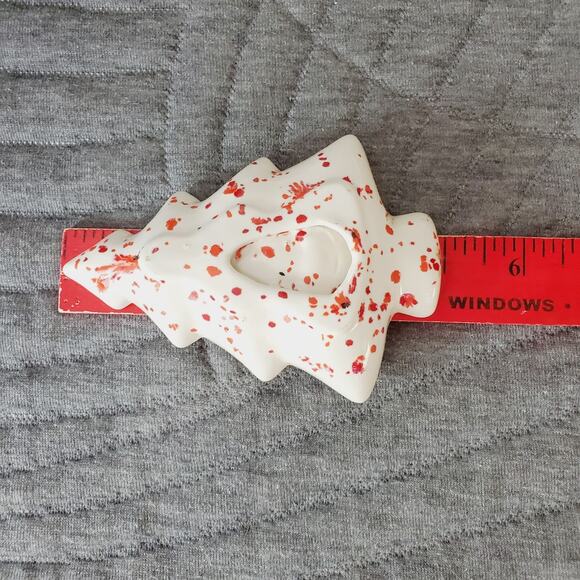 Vintage 70s Ceramic Christmas Tree Candy Nut Dishes X3 Nesting Speckled Confetti - Picture 11 of 11